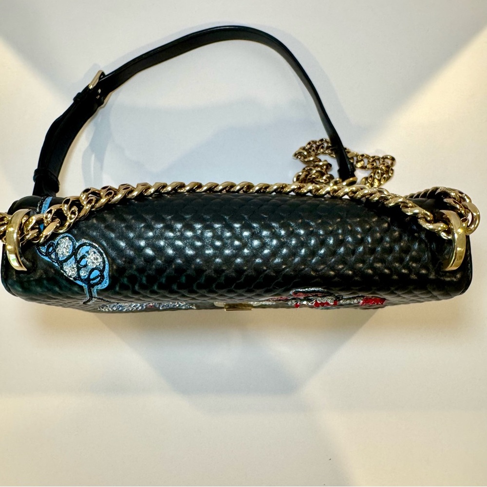 Christian Dior Diorama Medium Flap Bag W Black Embroidered Leather & Chain Strap - Picture 6 of 16